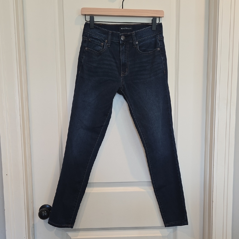 Aeropostale Womens Deep Indigo Skinny Jeans